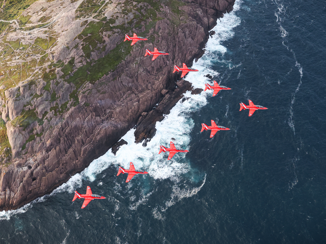 RAF Red Arrows over Newfoundland | Photo Print | Military | Aircraft | Royal Air Force | Wall Art | Home Decor | Print | Jets | Aviation Hampshire Prints 6 x 4 No Frame No