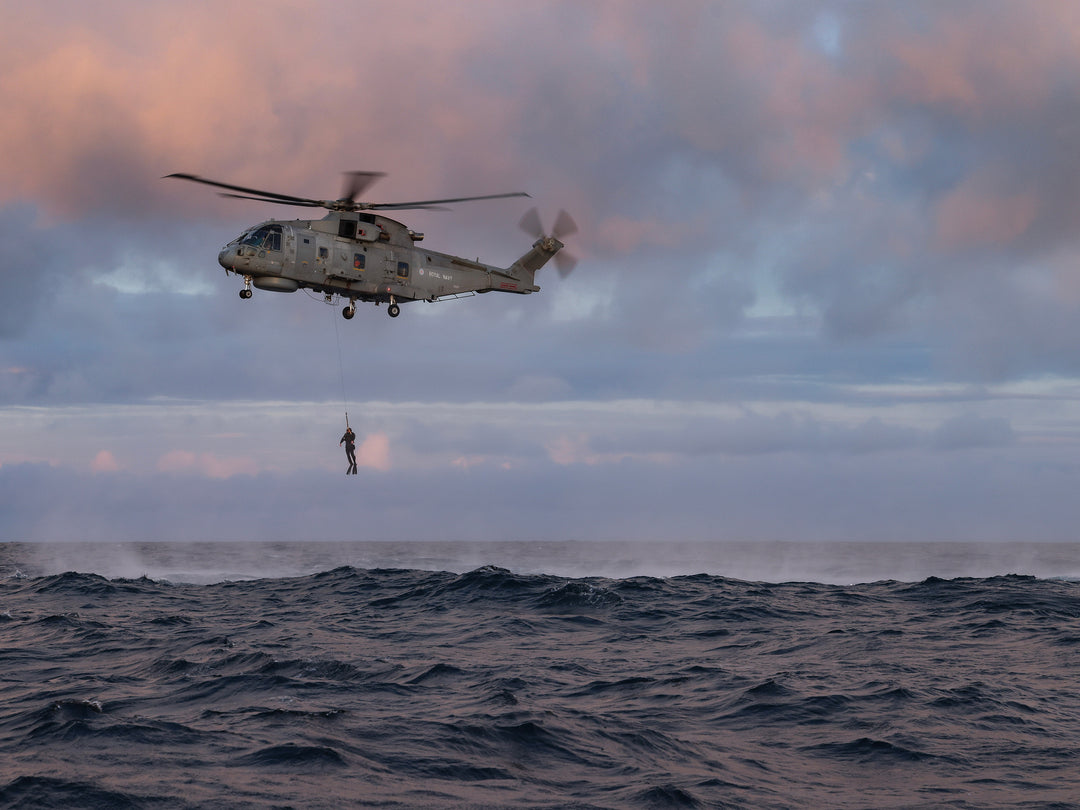 Royal Navy Merlin Mk 2 Helicopter winching | Photo Print | Military | Aircraft | Royal Navy | Wall Art | NAS | Aviation | Photography Hampshire Prints