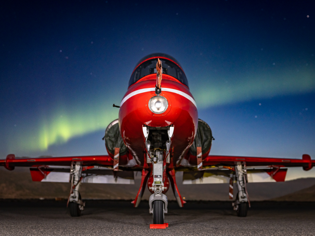 RAF Hawk T1 aircraft and Northern Lights | Photo Print | Military | Aircraft | Royal Air Force | Wall Art | Decor | Print | Jets | Aviation Hampshire Prints 6 x 4 No Frame No