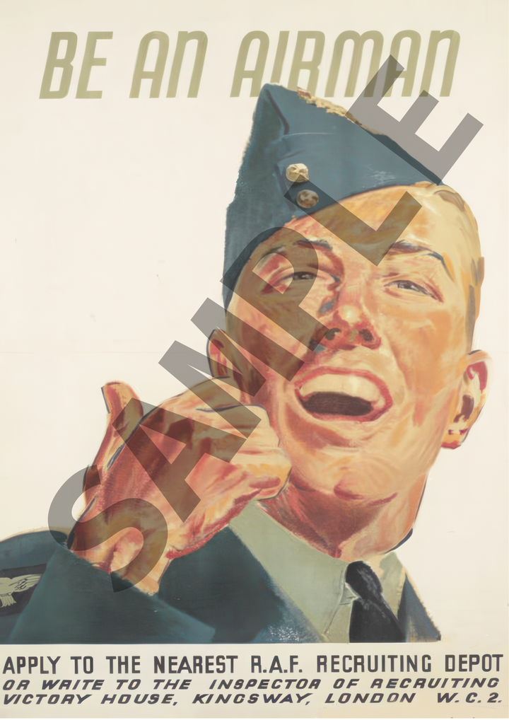 Be an Airman | British World War Two Recruitment Poster Posters, Prints, & Visual Artwork Hampshire Prints