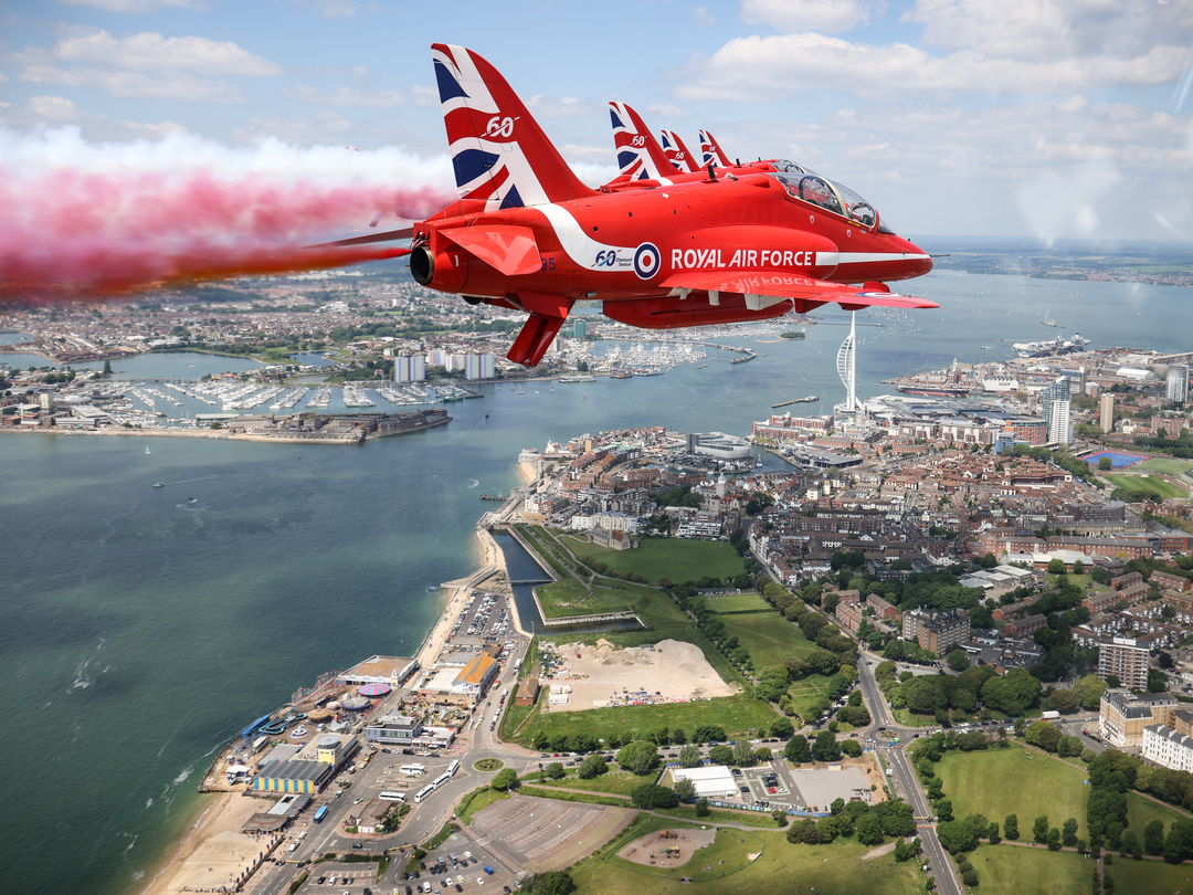 RAF Red Arrows Fly over Portsmouth UK | Photo Print | Military | Aircraft | Royal Air Force | Wall Art | Home Decor | Jets | Aviation | UK Hampshire Prints 6 x 4 No Frame No
