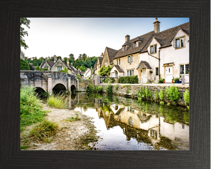 reflections of Castle combe in Wiltshire Photo Print - Canvas - Framed Photo Print - Hampshire Prints