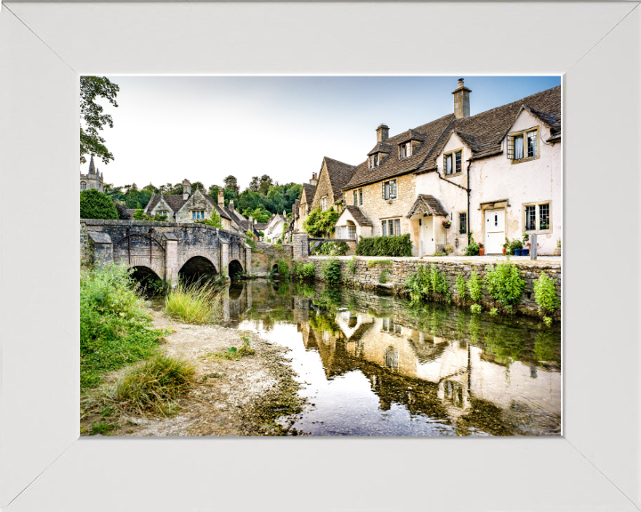 reflections of Castle combe in Wiltshire Photo Print - Canvas - Framed Photo Print - Hampshire Prints