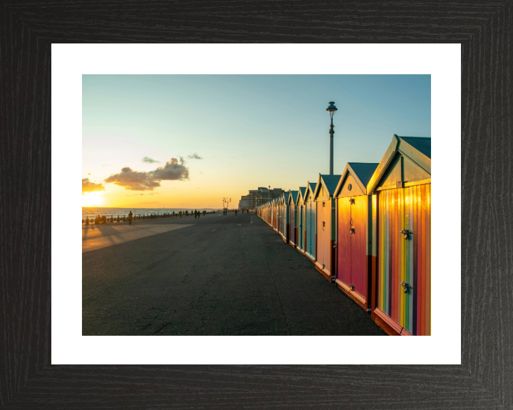 beach huts on brighton beach at sunset Photo Print - Canvas - Framed Photo Print - Hampshire Prints