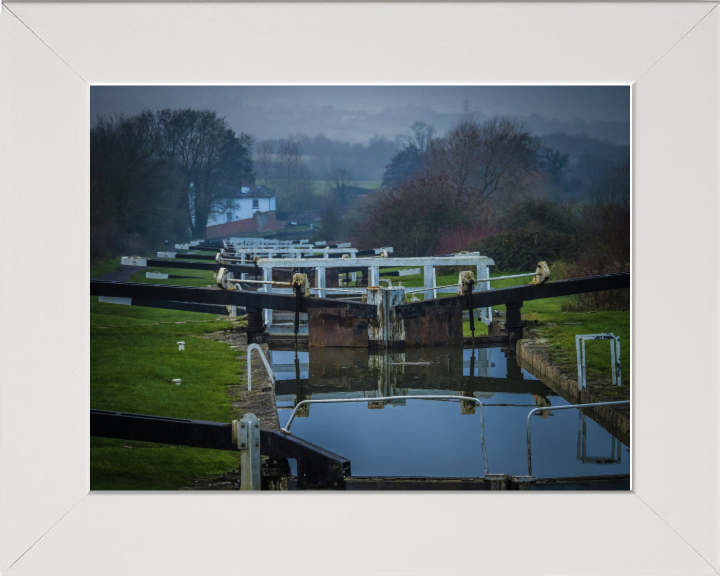 Caen Hill Locks in wiltshire Photo Print - Canvas - Framed Photo Print - Hampshire Prints