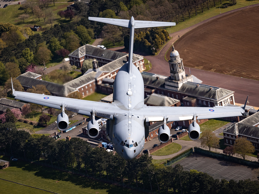 RAF C-17 Globemaster above RAF College Cranwell | Photo Print | Framed Print | Military | Aircraft | Royal Air Force | Wall Art | Home Decor | Aviation | Photography Hampshire Prints 6 x 4 No Frame No