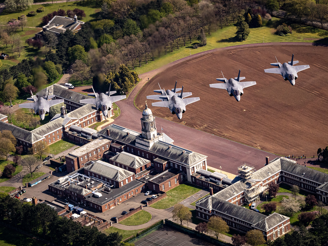 Six RAF F-35B Lightning jets above RAF College Cranwell | Photo Print | Framed Print | Military | Aircraft | Royal Air Force | Wall Art | Home Decor | Aviation | Photography Hampshire Prints 6 x 4 No Frame No