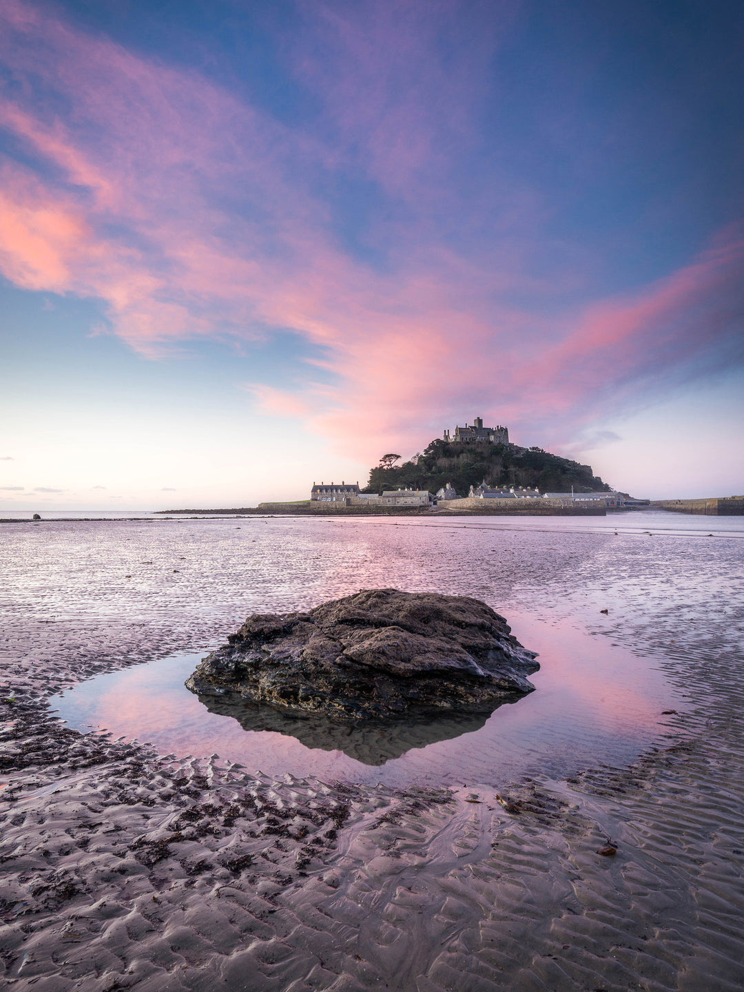 St. Michael's Mount in Cornwall at sunset Photo Print - Canvas - Framed Photo Print - Hampshire Prints