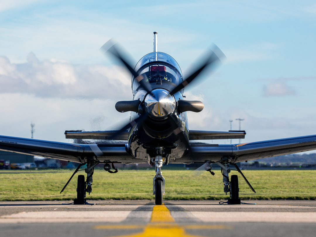 RAF Texan aircraft on a runway | Photo Print | Framed Print | Military | Aircraft | Royal Air Force | Wall Art | Home Decor | Aviation | Photography Hampshire Prints 6 x 4 No Frame No