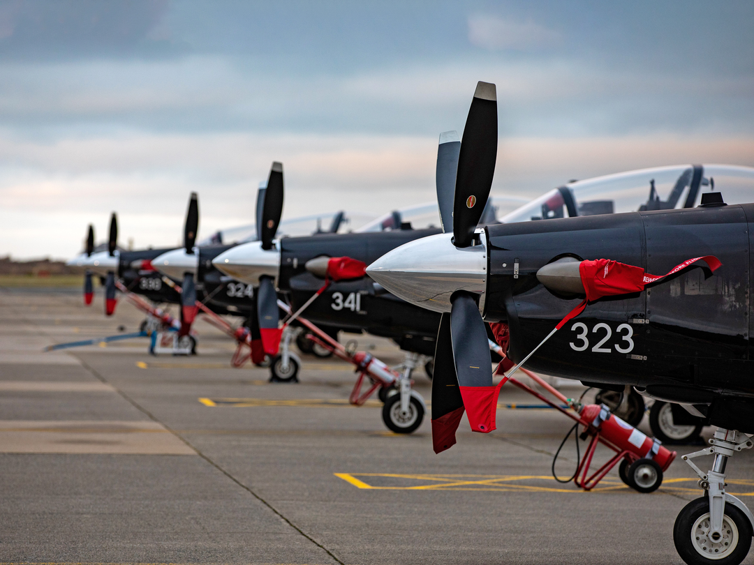 RAF Texan Aircraft lined up | Photo Print | Framed Print | Military | Aircraft | Royal Air Force | Wall Art | Home Decor | Aviation | Photography Hampshire Prints 6 x 4 No Frame No