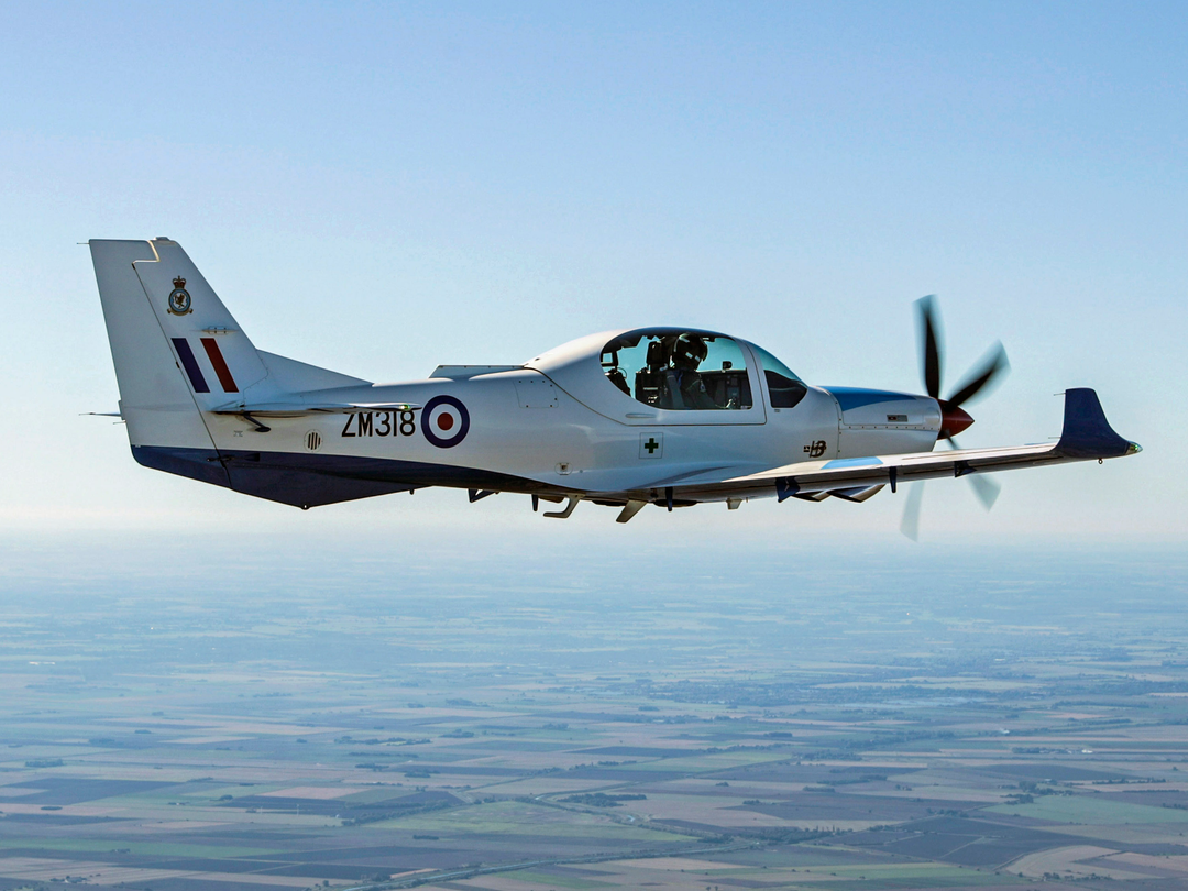 RAF Grob Training Plane in flight | Photo Print | Framed Print | Military | Aircraft | Royal Air Force | Wall Art | Home Decor | Aviation | Photography Hampshire Prints 6 x 4 No Frame No
