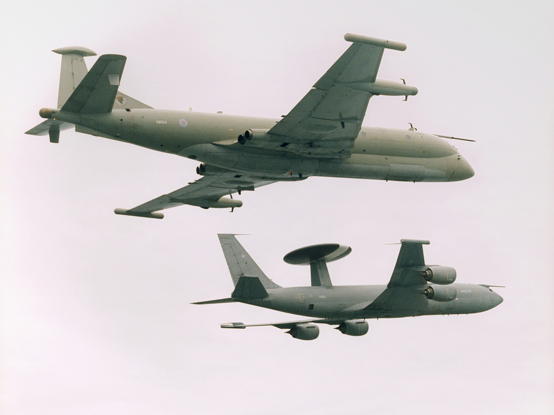 RAF Nimrod R1 and Sentry AEW1 in flight | Photo Print | Framed Print | Military | Aircraft | Royal Air Force | Wall Art | Home Decor | Aviation | Photography Hampshire Prints 6 x 4 No Frame No