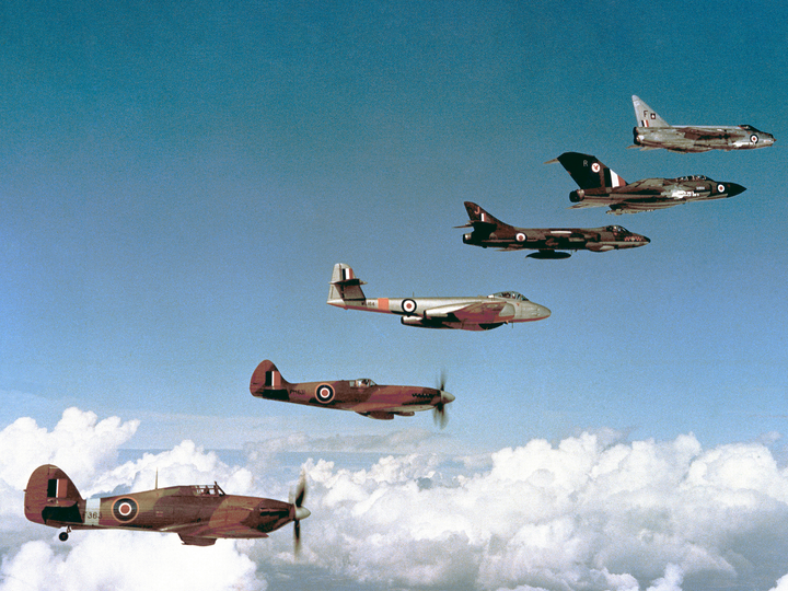 RAF Fighters 1940-1960 in flight | Photo Print | Framed Print | Military | Aircraft | Royal Air Force | Wall Art | Home Decor | Aviation | Photography Hampshire Prints 6 x 4 No Frame No
