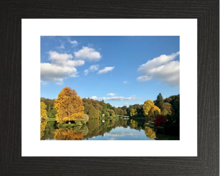 Stourhead reflections in autumn Photo Print - Canvas - Framed Photo Print - Hampshire Prints