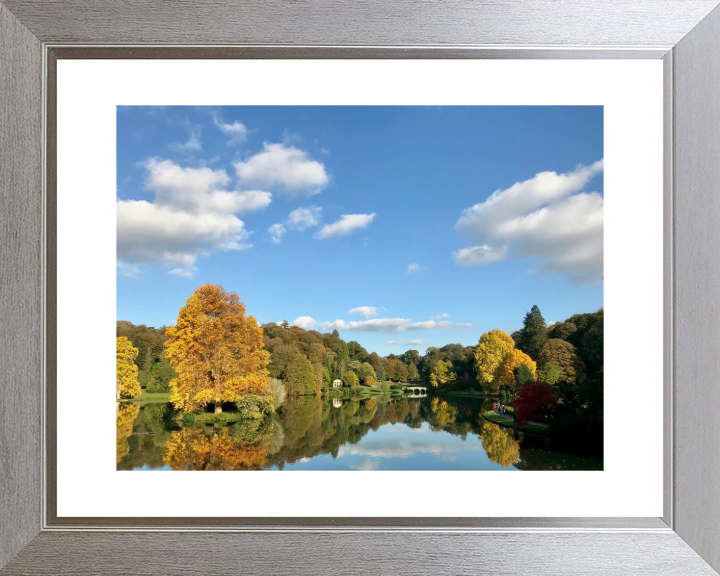 Stourhead reflections in autumn Photo Print - Canvas - Framed Photo Print - Hampshire Prints