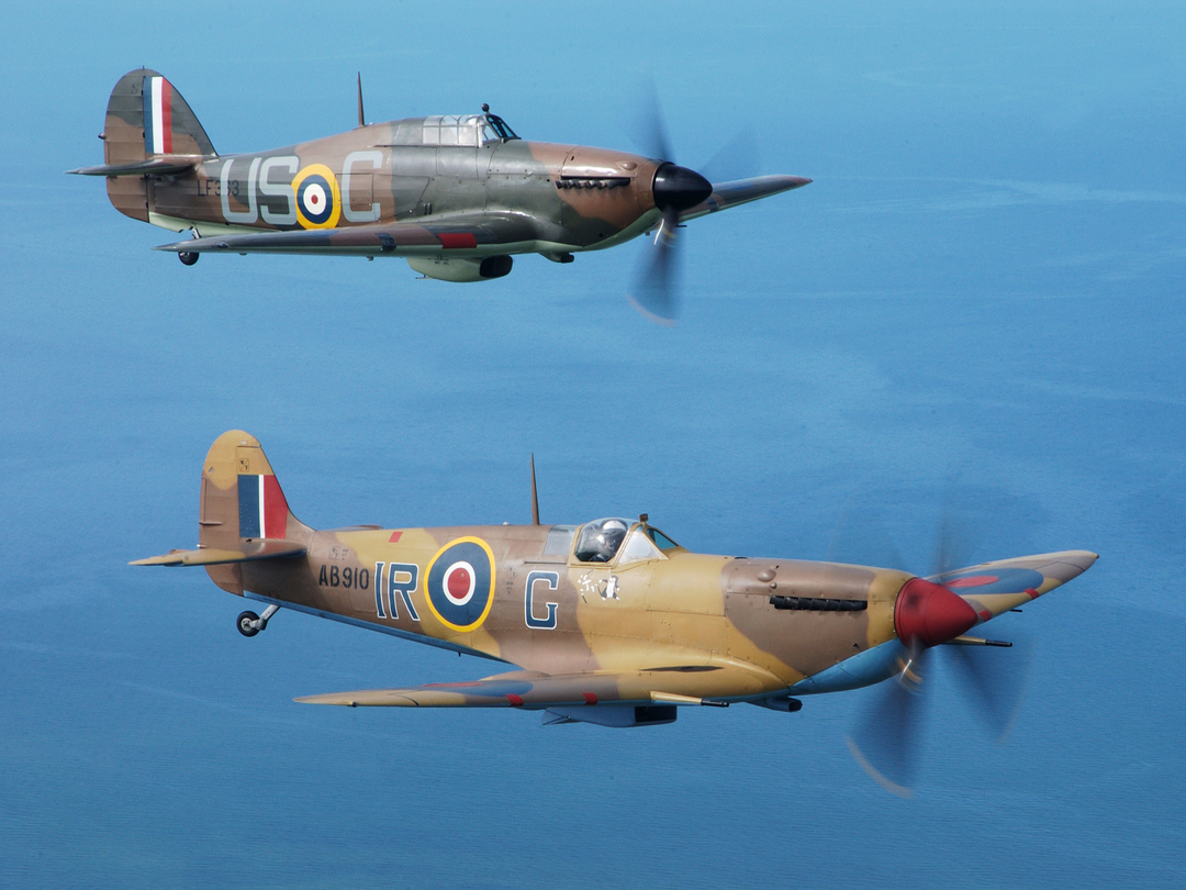 RAF Spitfire and Hurrincane in flight | Photo Print | Framed Print | Military | Aircraft | Royal Air Force | Wall Art | Home Decor | Aviation | Photography Hampshire Prints 6 x 4 No Frame No