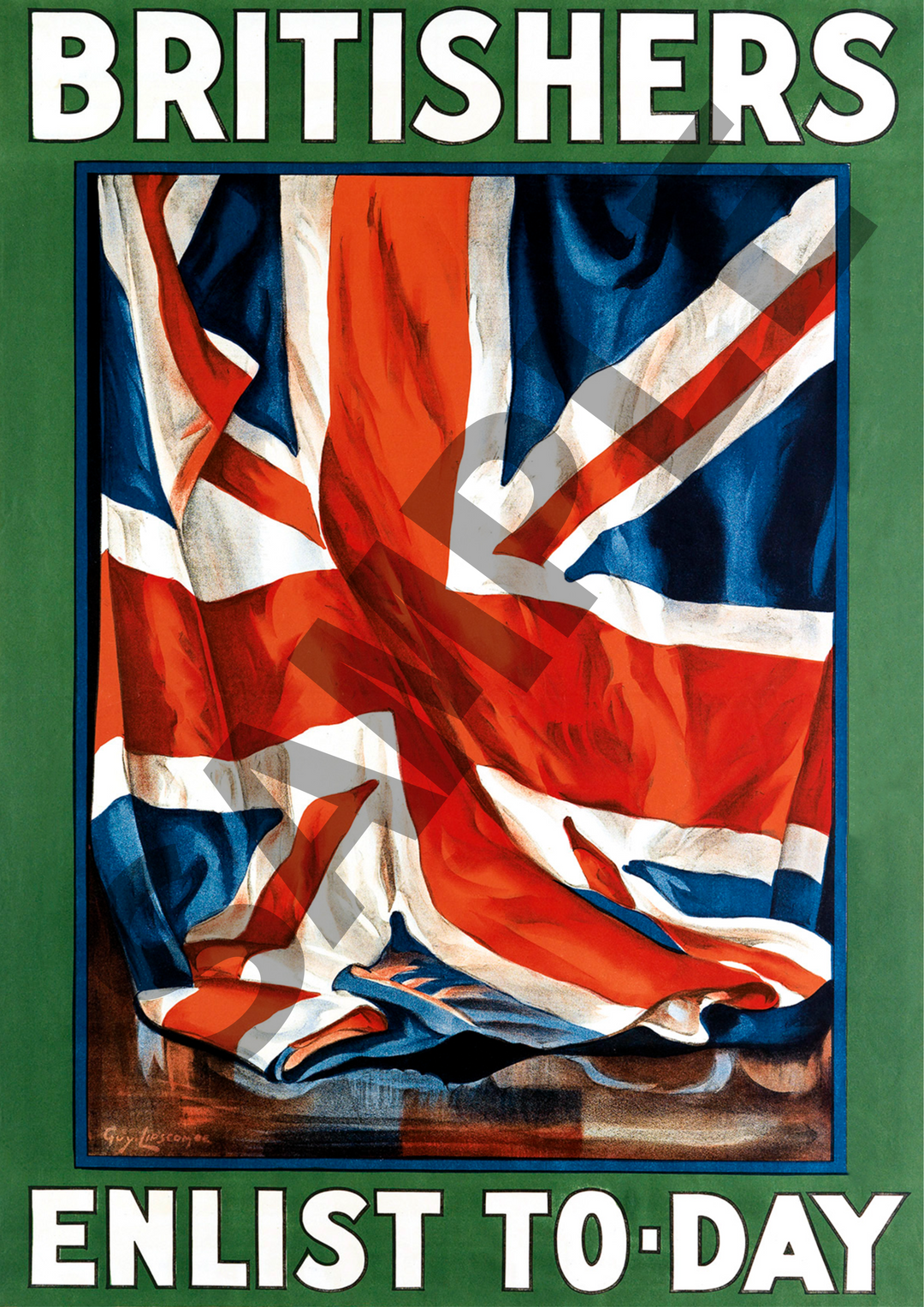Britishers enlist to-day | British World War One Recruitment Poster Posters, Prints, & Visual Artwork Hampshire Prints