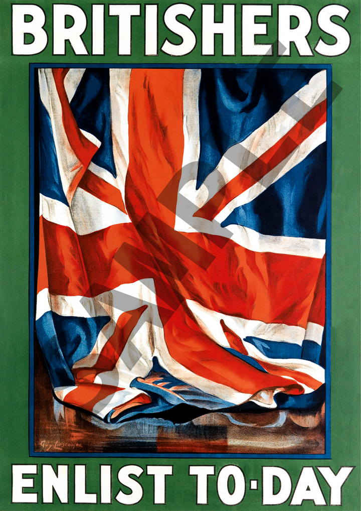 Britishers enlist to-day | British World War One Recruitment Poster Posters, Prints, & Visual Artwork Hampshire Prints