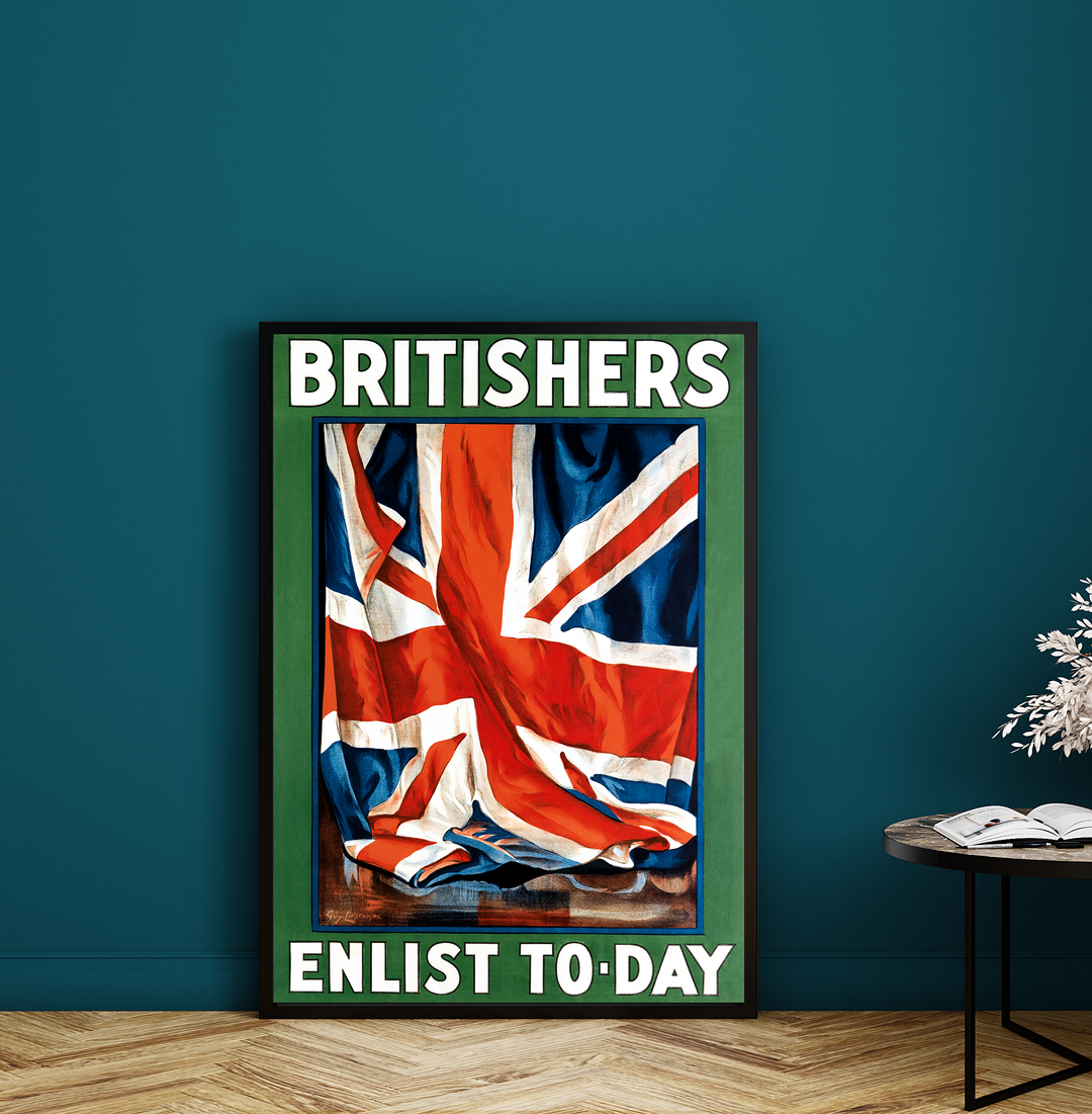 Britishers enlist to-day | British World War One Recruitment Poster Posters, Prints, & Visual Artwork Hampshire Prints