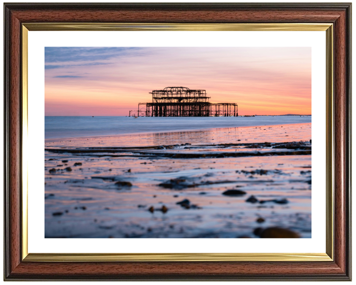 Brighton west pier at sunset Photo Print - Canvas - Framed Photo Print - Hampshire Prints
