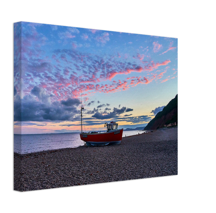 Branscombe Beach Devon at sunset Photo Print - Canvas - Framed Photo Print - Hampshire Prints