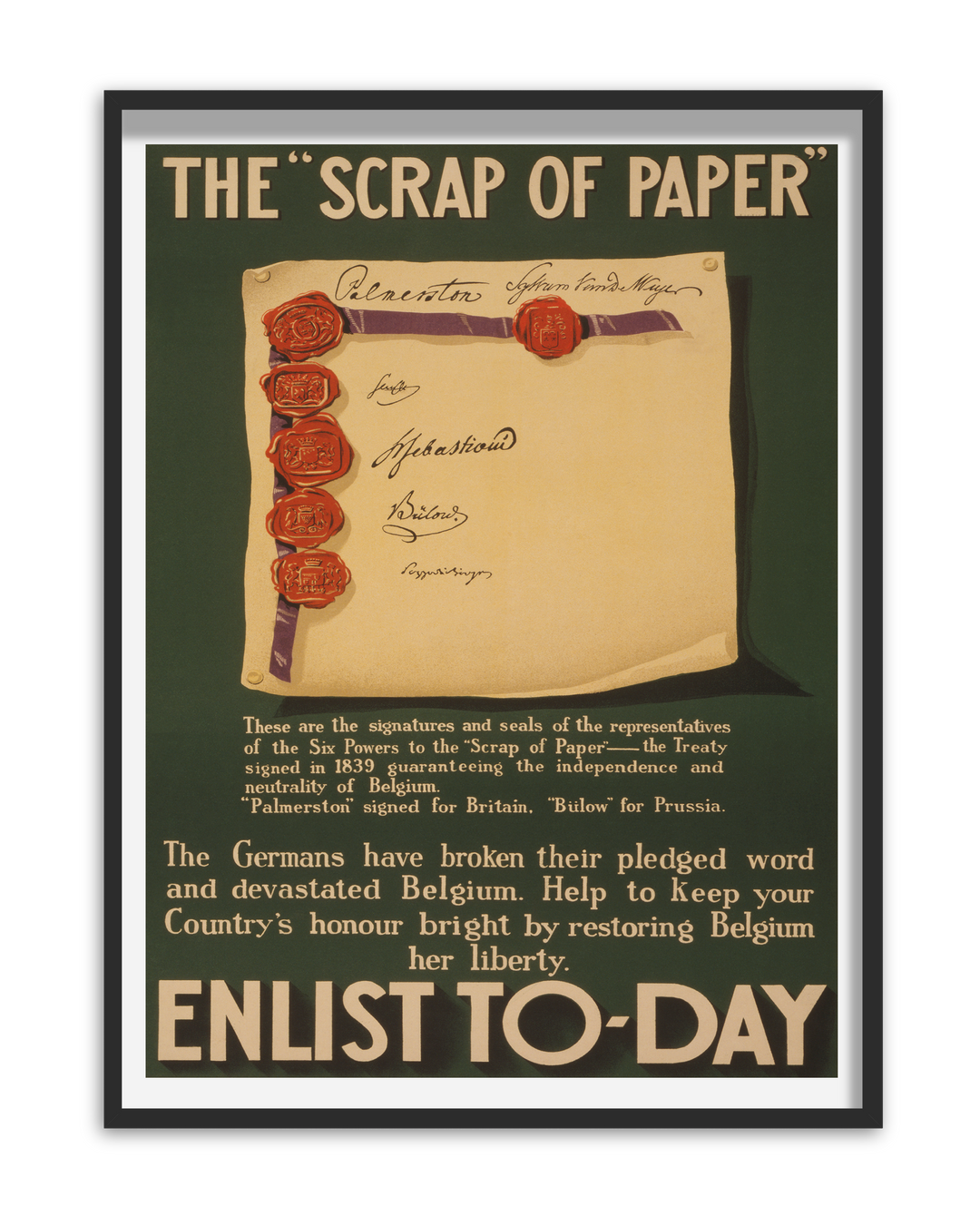 The Scrap of Paper Enlist To-day | World War One Recruitment Poster Posters, Prints, & Visual Artwork Hampshire Prints