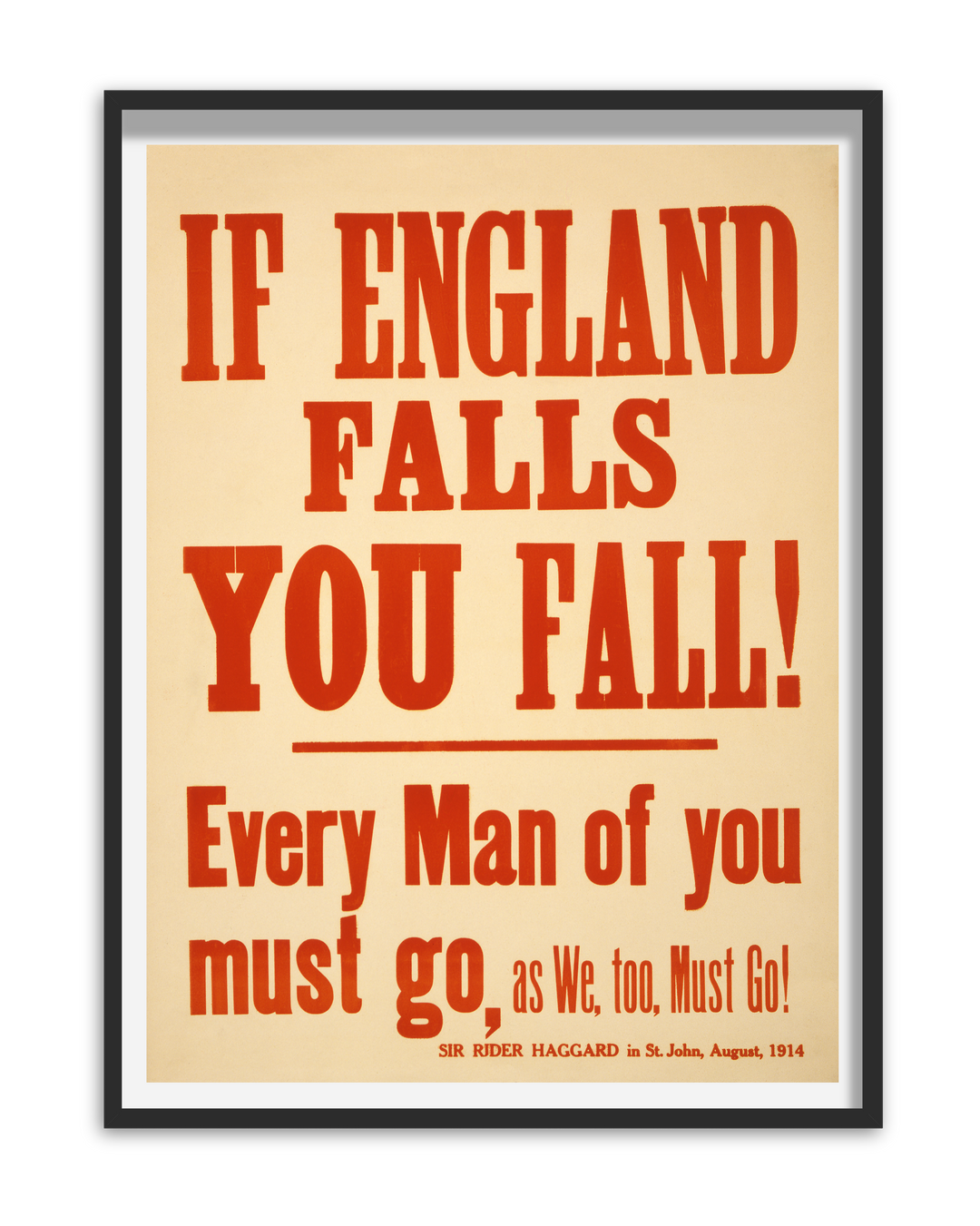 If England falls you fall | World War One Recruitment Poster Posters, Prints, & Visual Artwork Hampshire Prints