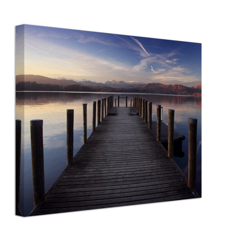 Bowness Bay wooden pier Lake Windemere Cumbria Photo Print - Canvas - Framed Photo Print - Hampshire Prints