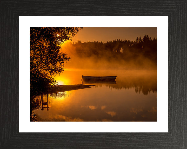 A misty sunrise on Loch Rusky the Trossachs Scotland Photo Print - Canvas - Framed Photo Print - Hampshire Prints