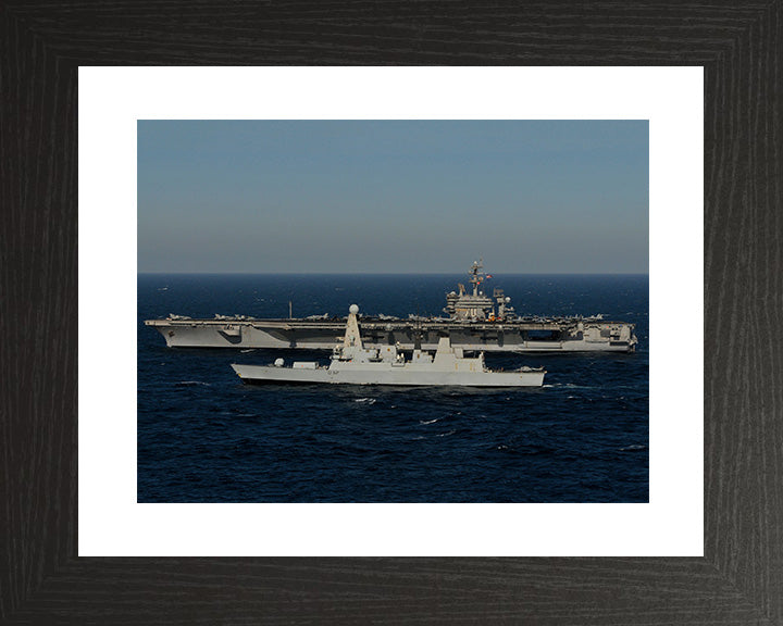 HMS Daring D32 with USS Carl Vinson | Photo Print | Framed Print | Poster | Type 45 | Destroyer | Royal Navy Hampshire Prints