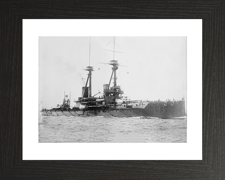 HMS Bellerophon (1907) Royal Navy Bellerophon class dreadnought battleship Photo Print or Framed Print - Hampshire Prints