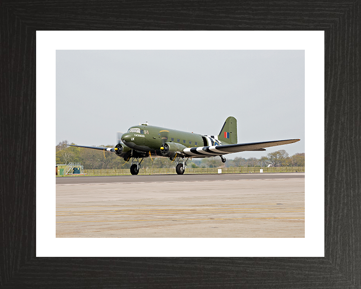 RAF BBMF Dakota Plane | Photo Print | Framed Print | Military | Aircraft | Royal Air Force | Wall Art | Home Decor | Aviation | Photography Hampshire Prints 10 x 8 Black Frame Yes