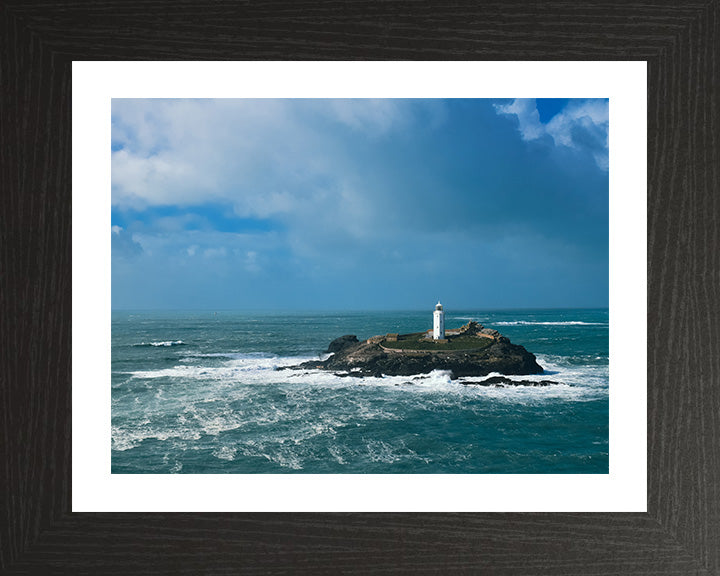 Godrevy Lighthouse St Ives bay Cornwall Photo Print - Canvas - Framed Photo Print - Hampshire Prints