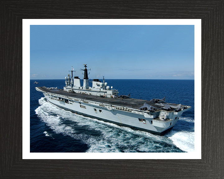 HMS Invincible R05 | Photo Print | Framed Print | Invincible Class | Aircraft Carrier | Royal Navy Hampshire Prints 10 x 8 Black Frame Yes