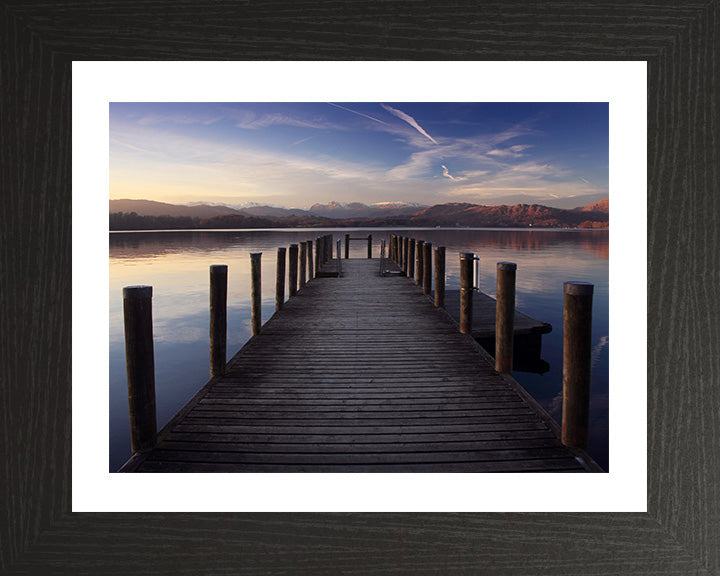 Bowness Bay wooden pier Lake Windemere Cumbria Photo Print - Canvas - Framed Photo Print - Hampshire Prints