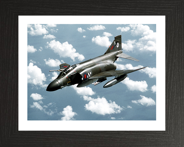 RAF RF-4 Phantom II Aircraft in flight | Photo Print | Framed Print | Military | Aircraft | Royal Air Force | Wall Art | Home Decor | Aviation | Photography Hampshire Prints 10 x 8 Black Frame Yes