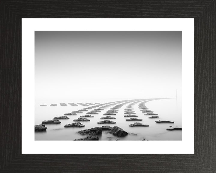 Felixstowe Beach Suffolk minimal black and white Photo Print - Canvas - Framed Photo Print - Hampshire Prints