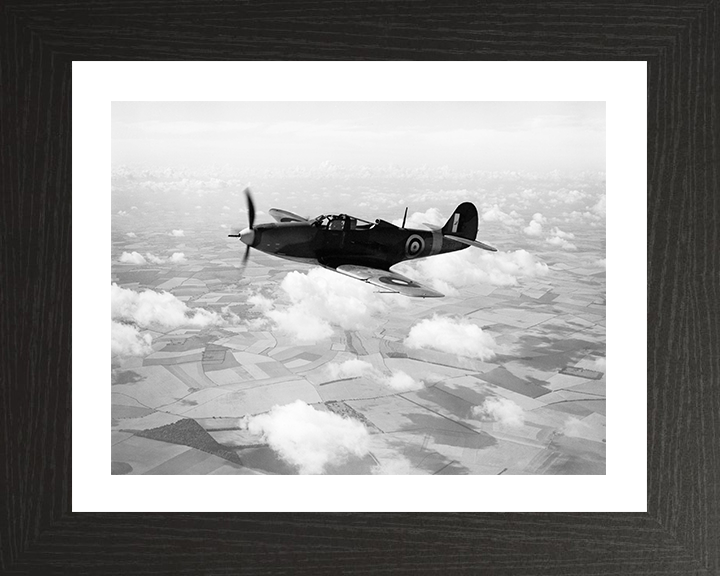 RAF Bell P-39 Airacobra Mk 2 in flight | Photo Print | Framed Print | Military | Aircraft | Royal Air Force | Wall Art | Home Decor | Aviation | Photography Hampshire Prints 10 x 8 Black Frame Yes