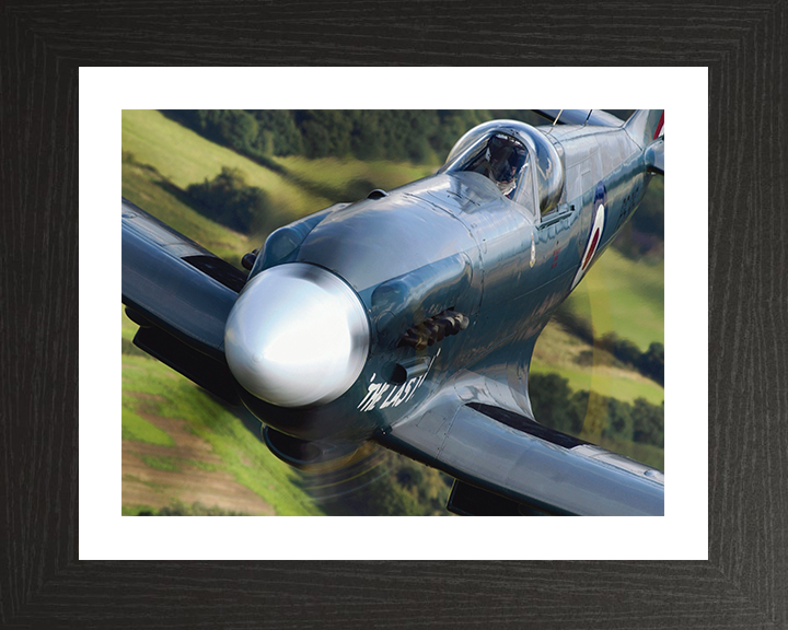 RAF Spitfire Mk19 Closeup | Photo Print | Framed Print | Military | Aircraft | Royal Air Force | Wall Art | Home Decor | Aviation | Photography Hampshire Prints 10 x 8 Black Frame Yes