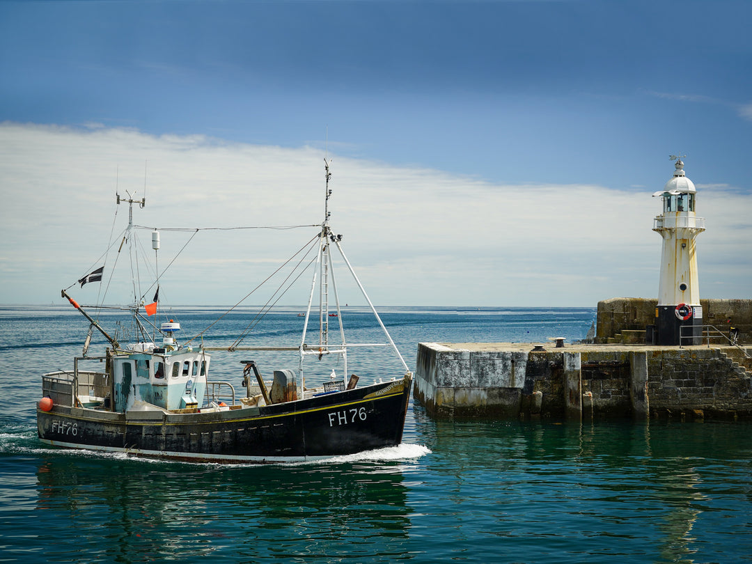 Fishing boat at Mevagissey harbour Cornwall Photo Print - Canvas - Framed Photo Print - Hampshire Prints