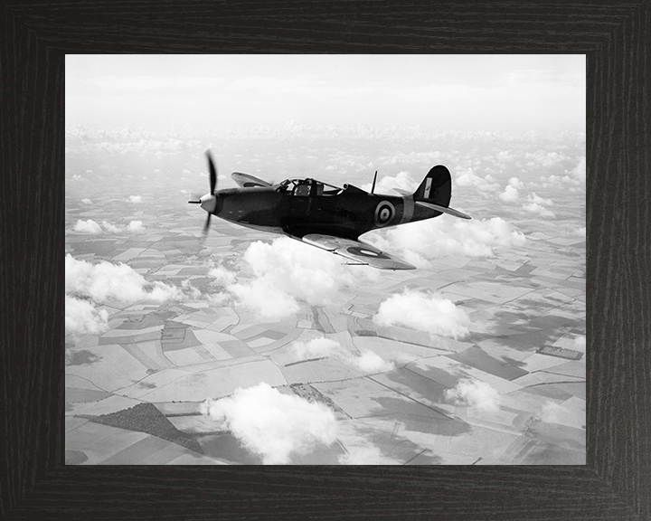 RAF Bell P-39 Airacobra Mk 2 in flight | Photo Print | Framed Print | Military | Aircraft | Royal Air Force | Wall Art | Home Decor | Aviation | Photography Hampshire Prints 10 x 8 Black Frame No