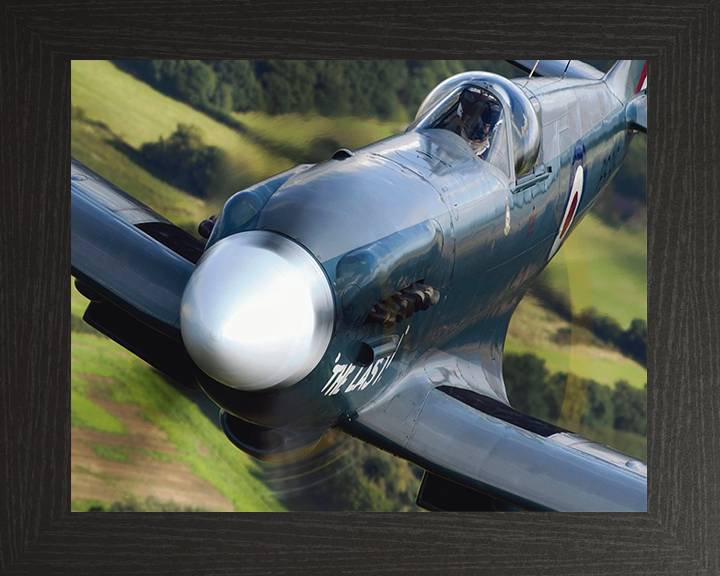 RAF Spitfire Mk19 Closeup | Photo Print | Framed Print | Military | Aircraft | Royal Air Force | Wall Art | Home Decor | Aviation | Photography Hampshire Prints 10 x 8 Black Frame No