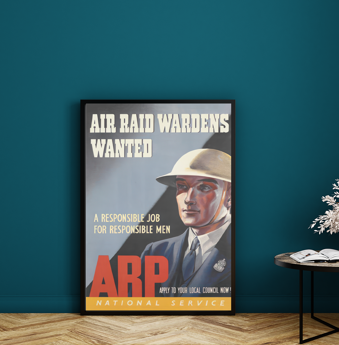 Air Raid Wardens Wanted | British World War Two Recruitment Poster Posters, Prints, & Visual Artwork Hampshire Prints