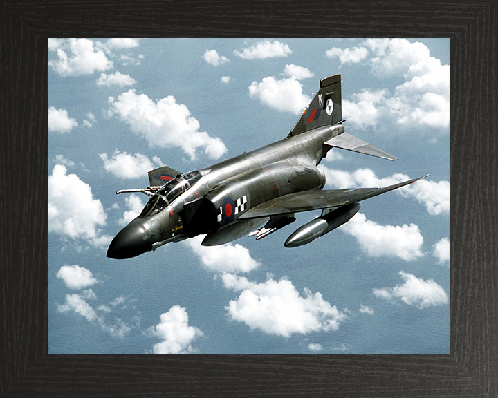 RAF RF-4 Phantom II Aircraft in flight | Photo Print | Framed Print | Military | Aircraft | Royal Air Force | Wall Art | Home Decor | Aviation | Photography Hampshire Prints 10 x 8 Black Frame No