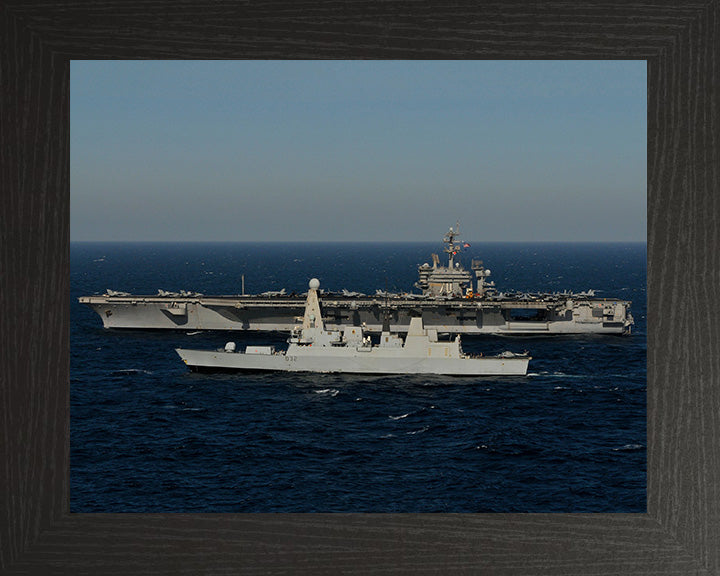 HMS Daring D32 with USS Carl Vinson | Photo Print | Framed Print | Poster | Type 45 | Destroyer | Royal Navy Hampshire Prints