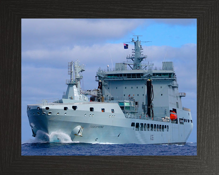 RFA Tidespring A136 | Photo Print | Framed Print | Tide class | Tanker | Royal Fleet Auxiliary Hampshire Prints 10 x 8 Black Frame No