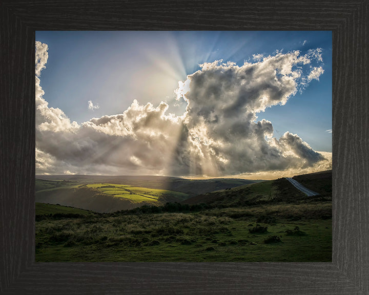 Light rays over Exmoor National Park somerset Photo Print - Canvas - Framed Photo Print - Hampshire Prints