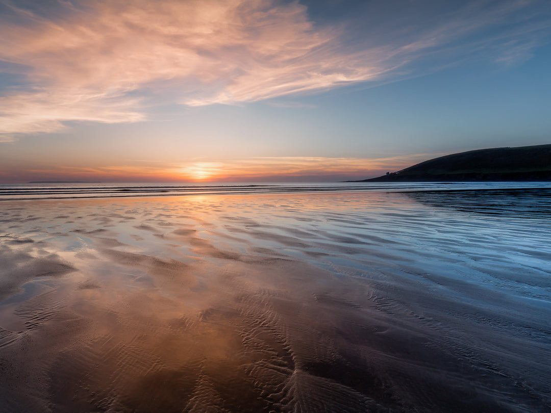 Saunton Sands beach Devon at sunset Photo Print - Canvas - Framed Photo Print - Hampshire Prints