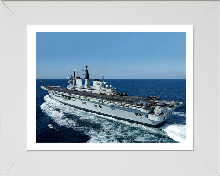 HMS Invincible R05 | Photo Print | Framed Print | Invincible Class | Aircraft Carrier | Royal Navy Hampshire Prints 10 x 8 White Frame Yes