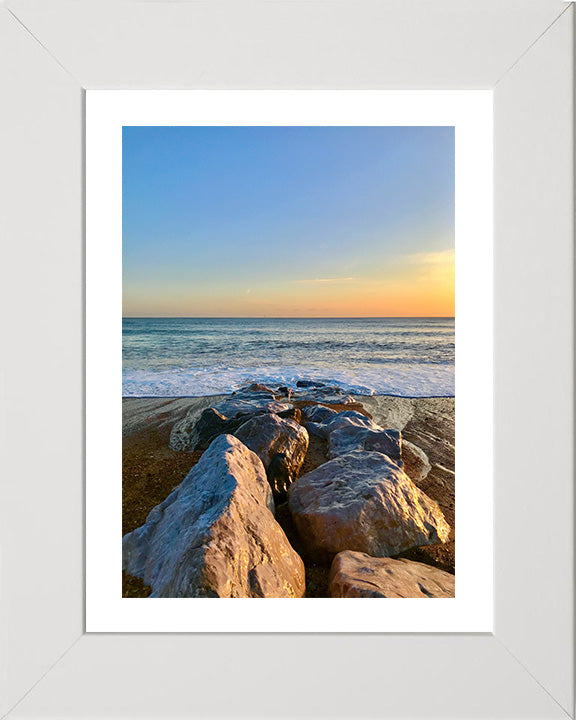 Worthing beach West Sussex at sunset Photo Print - Canvas - Framed Photo Print - Hampshire Prints